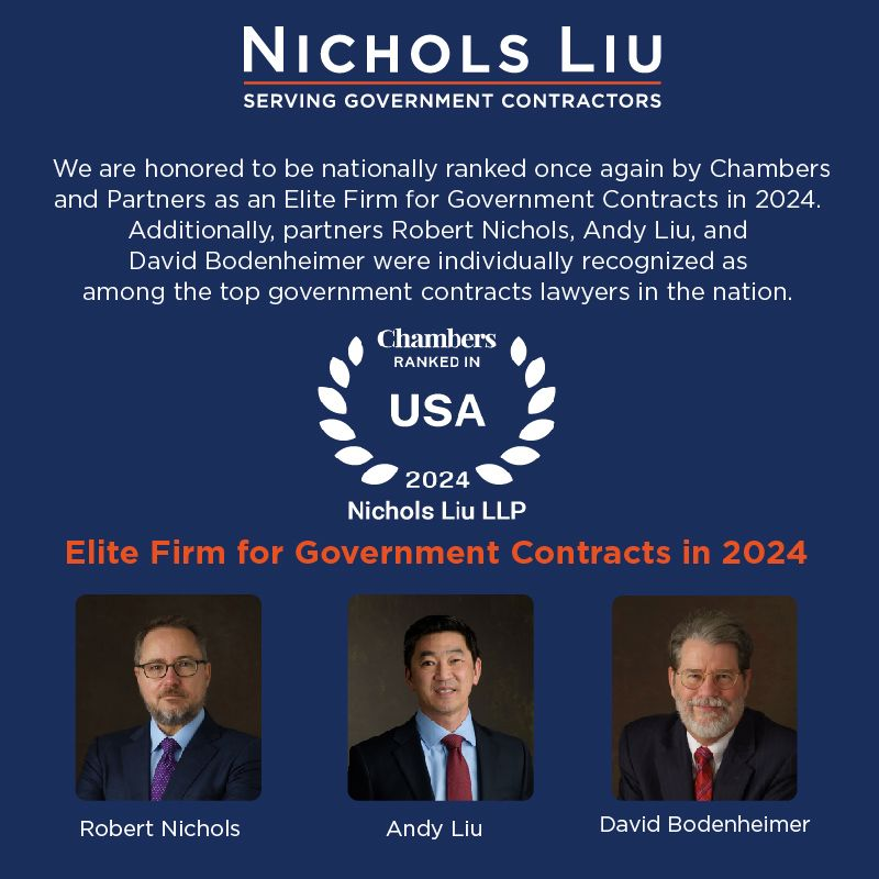 Chambers and Partners ranks Nichols Law as an Elite Firm for Government Contracts 2024